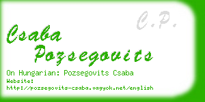 csaba pozsegovits business card